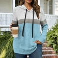 thumbnail image 1 of YUGYXL Womens Plus Size Lightweight Ribbed Knit Hoodie Sweaters Casual Long Sleeve Pullover Tops for Fall Winter Light Blue S, 1 of 5