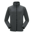thumbnail image 1 of YUGYXL Womens Polar Fleece Zip Up Jacket Lightweight Thermal Outdoor Recreation Coat With Pockets Soft Solid Color Outwaer Clearance Sale Dark Gray,XL, 1 of 6