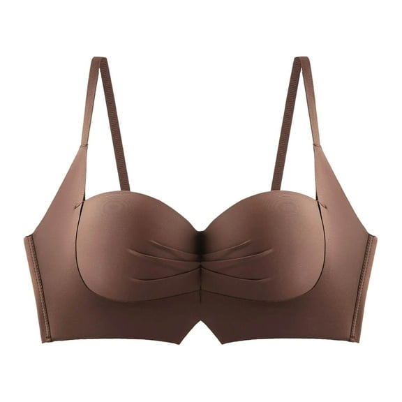 YUGYXL Womens Push Up Bras No Underwire Comfort Full Coverage Bras Lightweight Breathable Everyday Bralettes Coffee 32