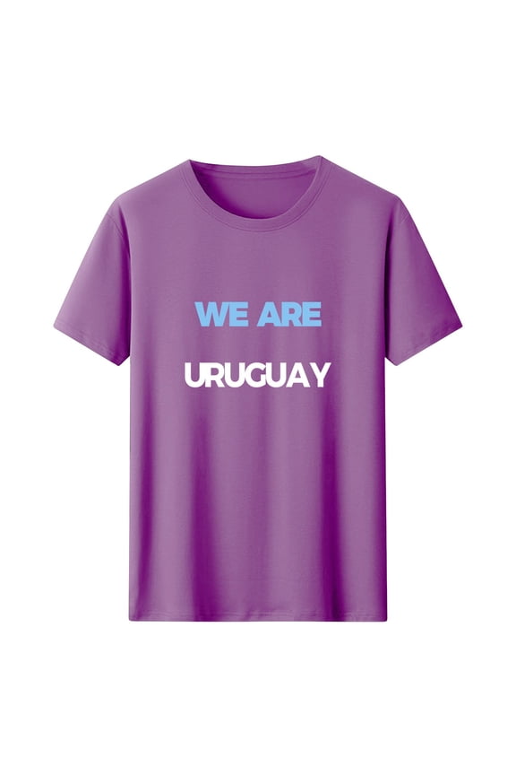 Womens Shirts Uruguay Football Soccer Fan T-Shirt Jersey Football Match Season Tee Tops Short Sleeve Shirt Purple Tops L