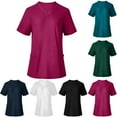thumbnail image 1 of YUGYXL Womens Short Sleeve Scrub Tops Cozy V Neck Nursing Medical Uniform Shirts Solid Color Basics Fit Workwear with Pockets Green S, 1 of 8