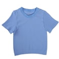 thumbnail image 1 of YUGYXL Womens Short Sleeve T Shirts Buttery Soft Summer Crop Tops Slim Fit Y2k Basic Tees for Workout Blue Top S, 1 of 6