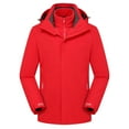 thumbnail image 1 of YUGYXL Womens Ski Jackets Casual Thermal 3-in-1 Hood Windbreaker Winter Plus Size Detachable Outerwear Snow Outdoor Windproof Coats Red,XXXXL, 1 of 5