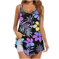 thumbnail image 1 of YUGYXL Womens Summer Dresses Spaghetti Strap Sleeveless Backless Cami Dress Boho Beach Hawaiian Tiered Ruffled Mini Sundress M, 1 of 5