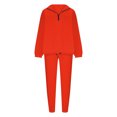 thumbnail image 1 of YUGYXL Womens Sweatsuit 2 Piece Outfits Fall Winter Fleece Half Zip Sweatshirts and Sweatpants Joggers Set Red XL, 1 of 7