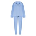 thumbnail image 1 of YUGYXL Womens Sweatsuit 2 Piece Outfits Fall Winter Fleece Half Zip Sweatshirts and Sweatpants Joggers Set Sky Blue S, 1 of 8