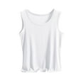 thumbnail image 1 of YUGYXL Womens Tank Tops Cotton Sleeveless Plus Size Square Round Neck Blouses Spring Summer Tee Shirts Basic Outfits White XXL, 1 of 5