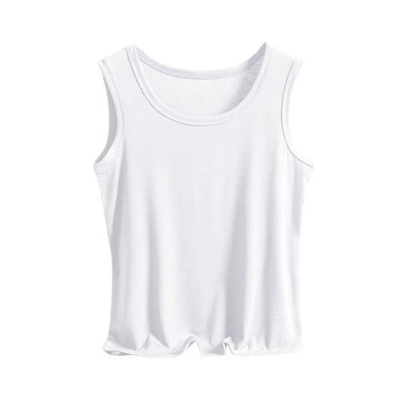 YUGYXL Womens Tank Tops Cotton Sleeveless Plus Size Square Round Neck Blouses Spring Summer Tee Shirts Basic Outfits White XXL