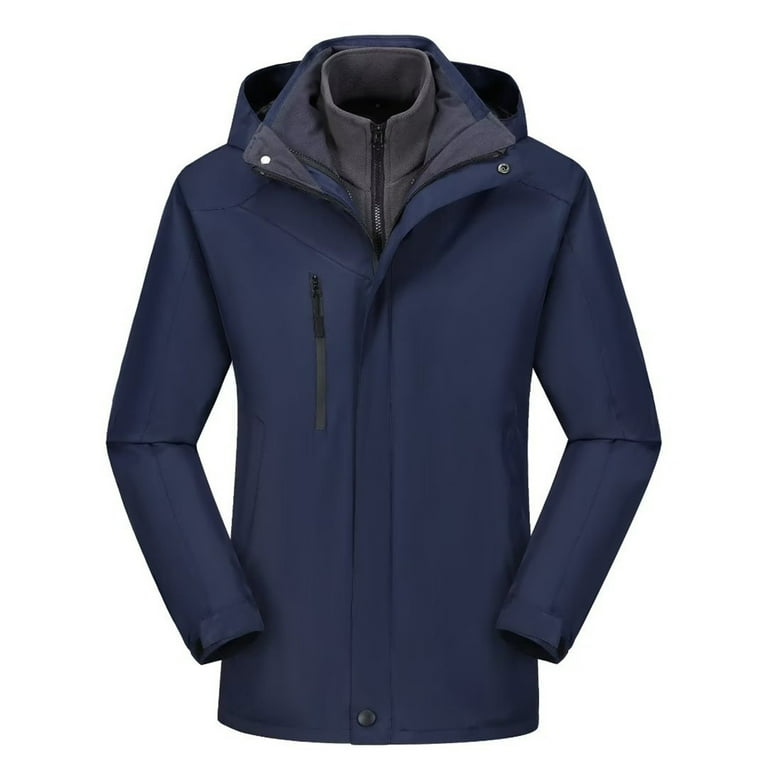 YUGYXL Womens Thick Jackets Winter Thermal 3 in 1 Windbreaker with Hooded Heavy Weight Insulated Waterproof Outerwear Braethable Outdoor Active