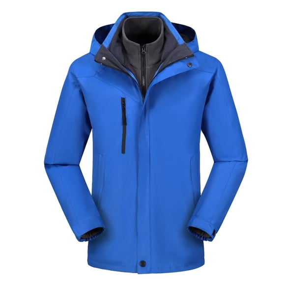 YUGYXL Womens Thick Jackets Winter Thermal 3-in-1 Windbreaker with Hooded Heavy Weight Insulated Waterproof Outerwear Braethable Outdoor Active Windproof Coats Gift for Mom Blue,L