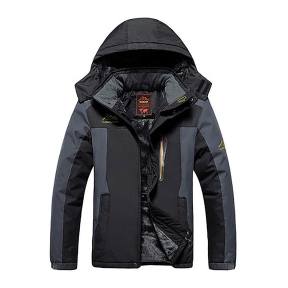 YUGYXL Womens Thick Jackets Winter Thermal Windbreaker with Hooded Heavy Weight Insulated Plus Size Outerwear Casual Outdoor Windproof Coats Gift for Children Black,XL
