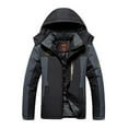 thumbnail image 1 of YUGYXL Womens Thick Jackets Winter Thermal Windbreaker with Hooded Heavy Weight Insulated Plus Size Outerwear Casual Outdoor Windproof Coats Gift for Wife Black,XXXXXXL, 1 of 3
