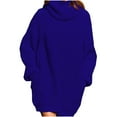 thumbnail image 1 of YUGYXL Womens Turtleneck Oversized Long Sweater Dressy Plus Size Tunic Pullover Knit Fall Dresses Blue L, 1 of 3