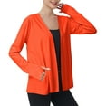 thumbnail image 1 of YUGYXL Womens UPF 50+ Cardigan Cooling Sun Protection Jacket Long Sleeve Lightweight Open Front Beach Cover Up with Pockets Orange XXL, 1 of 9