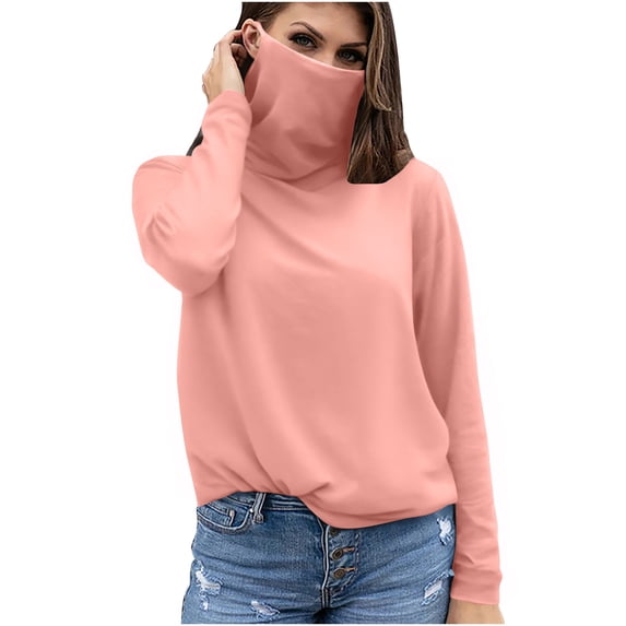 YUGYXL Womens UPF 50+ Sun Protection Shirt Lightweight Breathable Summer Long Sleeve Shirt for Hiking Fishing with Face Mask Pink S