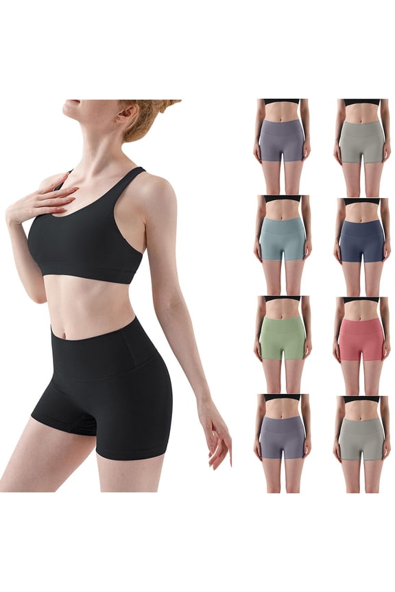 Yoga Shorts for Women Tummy Control High Waist Biker Shorts Exercise Workout Butt Lifting Tights Women's Short Pants Black,XL