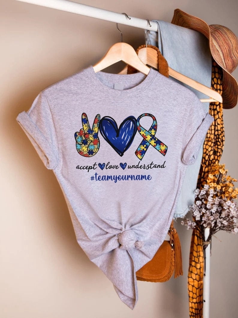 YUHAK Autism Awareness Shirt, Custom Autism T-shirt,Special Ed Teacher Shirt,Autism Support Squad Shirt,Autism Month Tee,Sped TeacherAutism Mom Tee