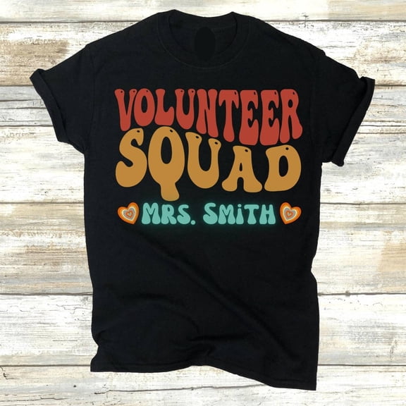 YUHAK Customized personalized volunteer t-shirt, elementary teacher gift, high school gift, back to school, middle school t-shirt, educator gift