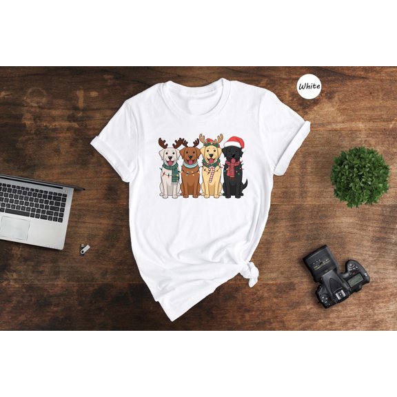 YUHAK Dog Christmas Shirt, Labrador Retriever Christmas Shirt, Labrador Mom Shirt, Gift For Dog Lover, Holiday Shirt, Winter Shirt