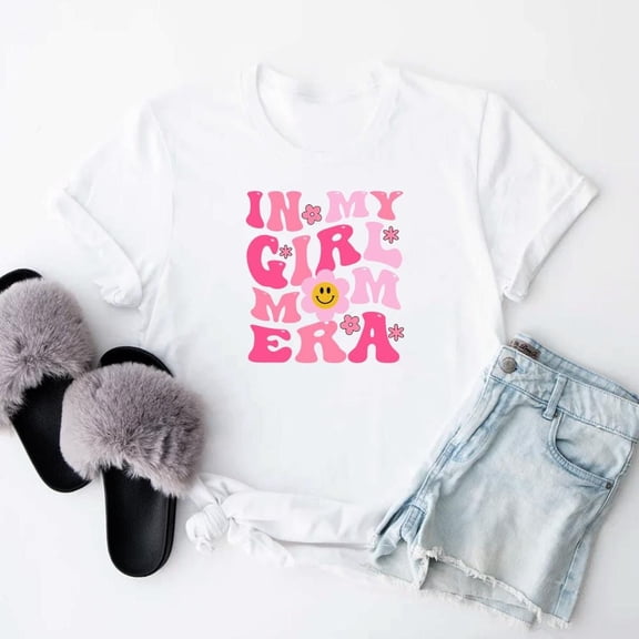 YUHAK Girl Mom Era Shirt: Retro Groovy Mama Tee