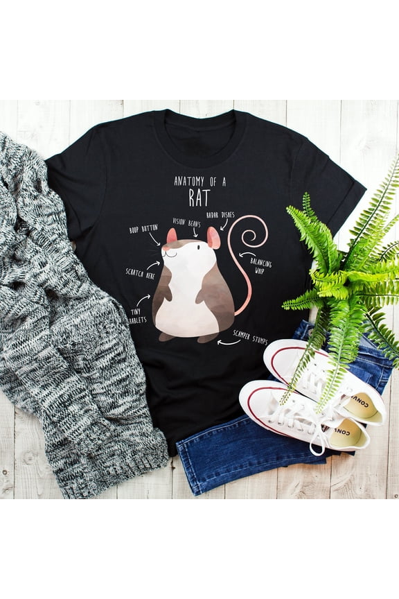 Rat Shirt, Women Men, Rat Lover Gift, Cute Rat T-shirt, Pet Lover T-shirt, Tee, Tops, Mouse, Anatomy, Rat Mom, Rat Dad, Year, Rattie