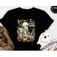 thumbnail image 1 of YUHAK Skull Skeleton Reading Book T-Shirt, Retro Book Lover, 1 of 4