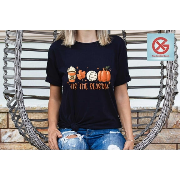 YUHAK Tis The Season Volleyball Thanksgiving T-Shirt