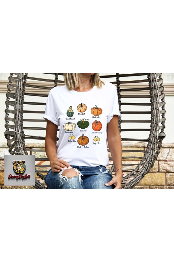 Types of Pumpkins Shirt, Fall Aesthetic Tee Featuring Pumpkin Varieties, Cute Autumn Thanksgiving Shirt for Pumpkin Patch Season