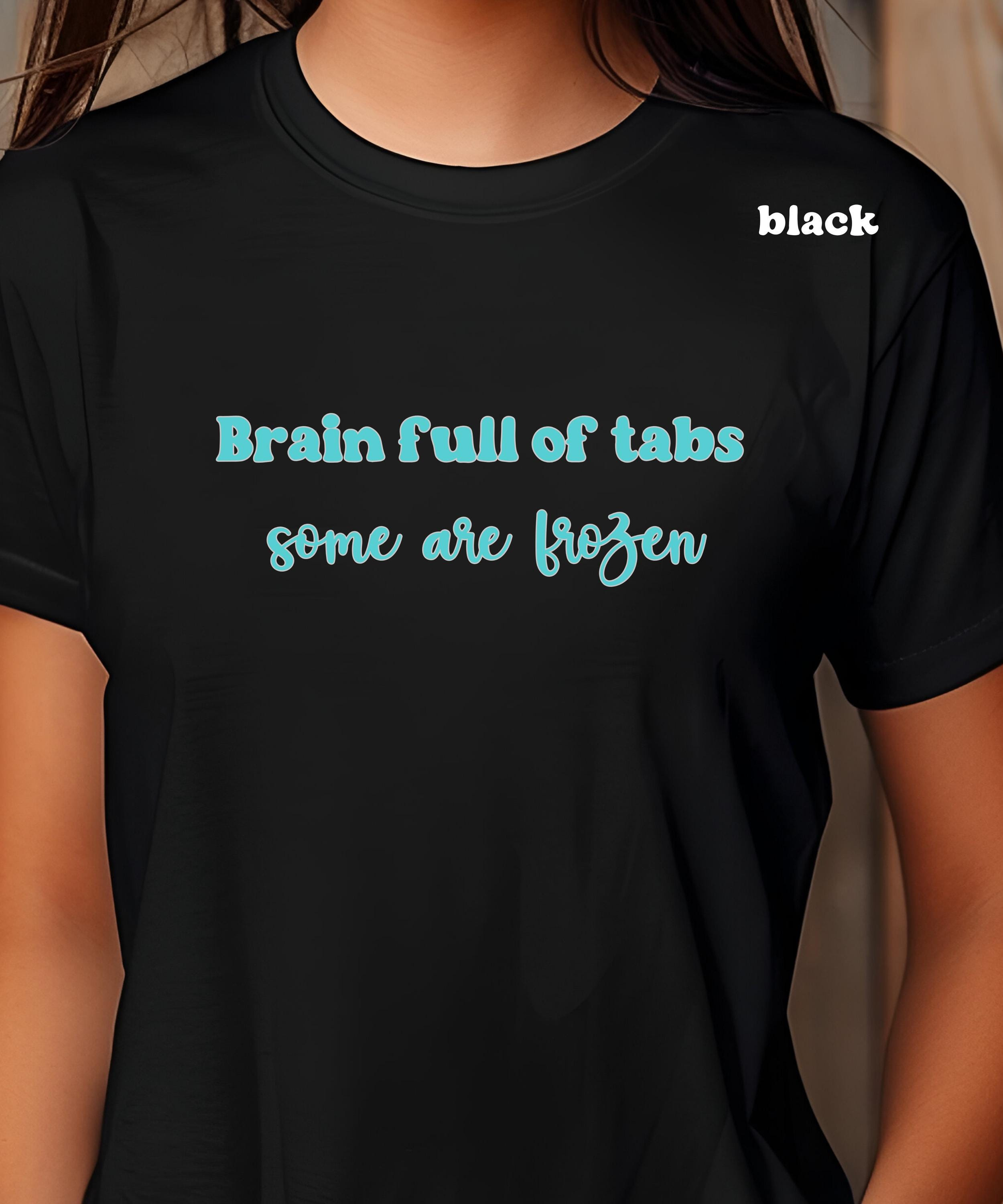 YUHAK brain full of tabs autism awareness shirt for autistic person, overthinking neurodiversity shirt, matters,autistic pride
