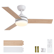 YUHAO 42 inch Modern Ceiling Fans,Brushed Nickel Low Profile Reversible 6-Speed,Quiet DC Fan,3CCT LED Dimmable, Remote Control for Bedroom,Living Room.