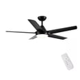 thumbnail image 1 of YUHAO 48 in. Dimmable Integrated LED Indoor Black Ceiling Fan with Light and Remote, 1 of 6