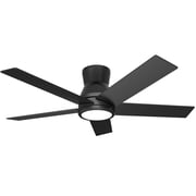 YUHAO 52 Dual Size Low Profile Ceiling Fans, Black Flush Mount Ceiling Light with Remote Control, Reversible 3CCT Dimmable for Bedroom,Balcony.