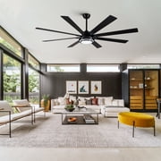 YUHAO 72 inch Large Ceiling Fan with Light,Close Out,Clearance Overstock Smart 8 Blades, APP & Remote Control, Multiple Downrods.