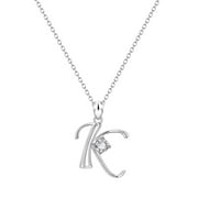 YUHAOTIN 26 Initial Alphabet Shape Rhinestone Necklace for Women Necklaces for Women A Z 26 Alphabet Initial Silver Necklaces for Women Girls I Love You Necklace Necklace Chain