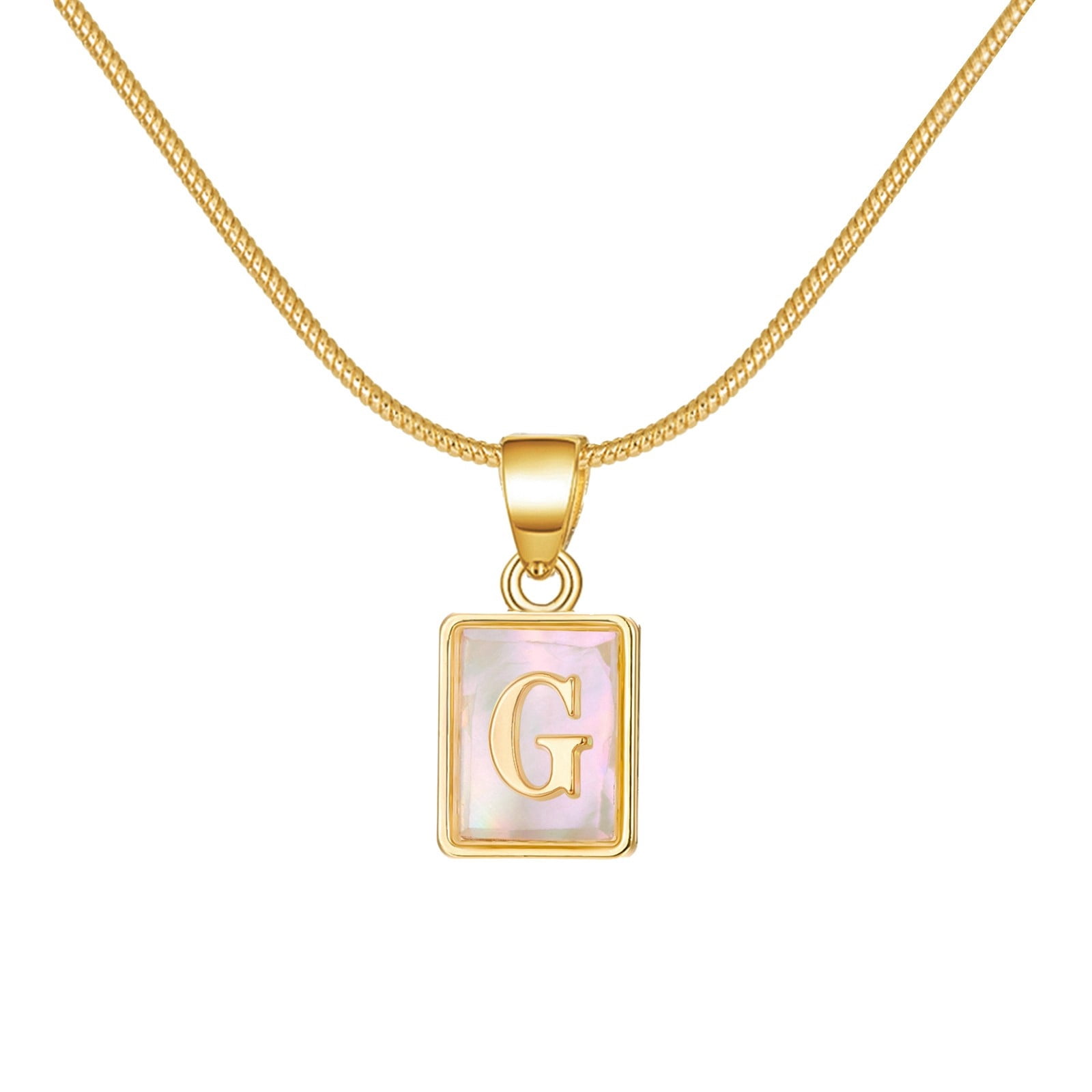 Alphabet Necklace 26 Letters Hollow Out Square 18k Necklace Fashion Jewelry