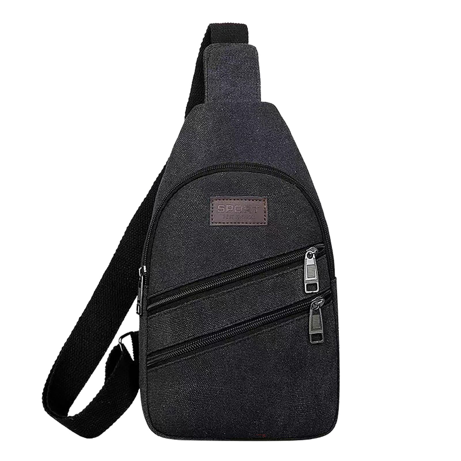 YUHAOTIN Black Crossbody Bag for Men 2024 Men's New Casual Solid Color ...