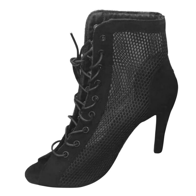 Yuhaotin Black High Heels for Women Closed Toe Fashion Color Matching Autumn and Winter Boots with Side Zipper Short Boots Black Stiletto Heels for