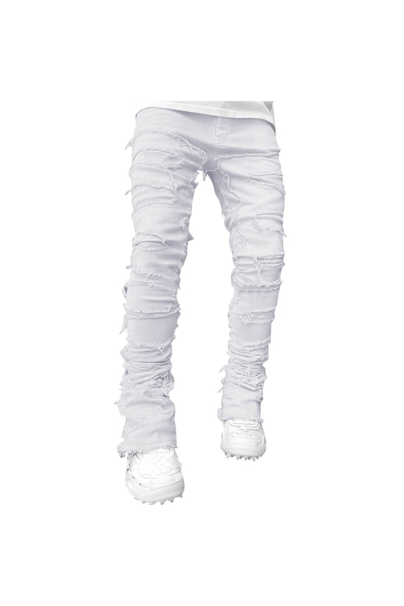 Black Jeans Creative Tassels Decoration Straight Fit Jeans Men Casual Medium Stretch Street Style Denim Pants for All Seasons Plus Size Jeans High Waisted Straight Leg Cargo Jeans for Men