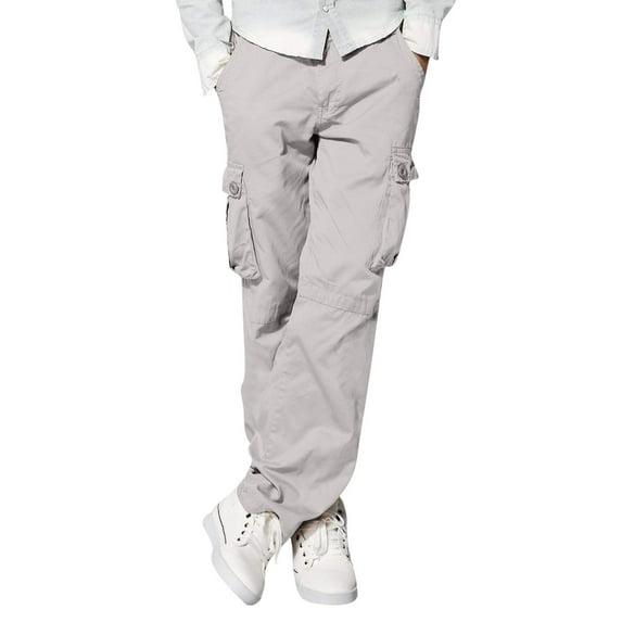 YUHAOTIN Cargo Pants for Men Big and Tall Baggy Men's Four Seasons Street Casual Sports Solid Color Multi Pocket Straight Tube Zipper Overalls Mens Cargo Pants Stretch Pink Cargo Pants