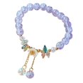 thumbnail image 1 of YUHAOTIN Charming Kids Flower Bead Bracelet with Glass Adjustable Jewelry for Girls Bracelet Making String Couples Bracelets Black and Moon Stone Bracelets, 1 of 6