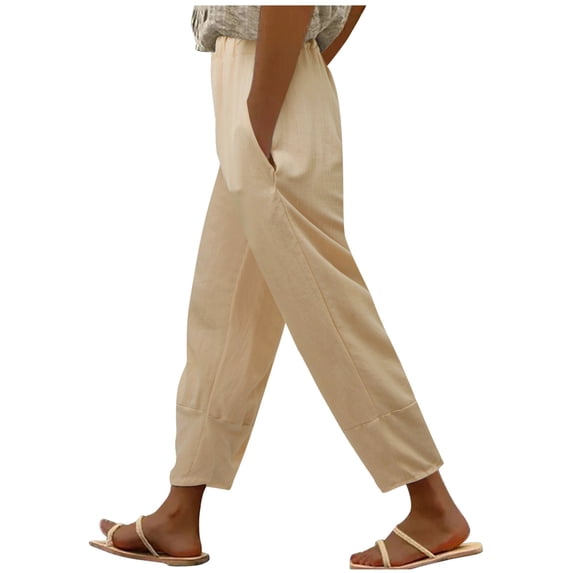 YUHAOTIN Denim Joggers for Women Womens Daily Elastic Waist Workout Trousers Solid Long Pants Loose Casual Trousers Slacks for Women High Waisted Wide Leg Womens Pants Dressy Casual Petite