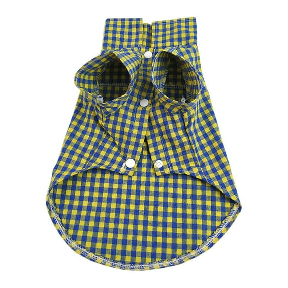 YUHAOTIN Dog Clothes Medium Sized Dog Four Seasons Pet Clothes Dog Plaid Shirt Teddy Small Dog Clothing Comfortable Handsome Cute Dog Tshirt for Large Dogs Pet Clothes for Large Dogs