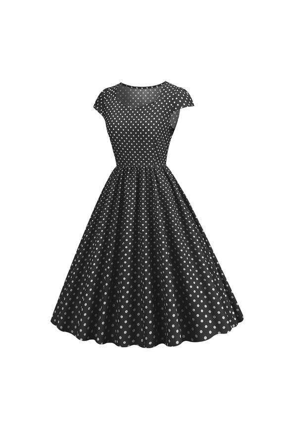 Dresses 2024 Party Casual Polka Dot Short Sleeve 1950S Housewife Evening Party Prom Dress Dresses White Dresses for Graduation Bodycon