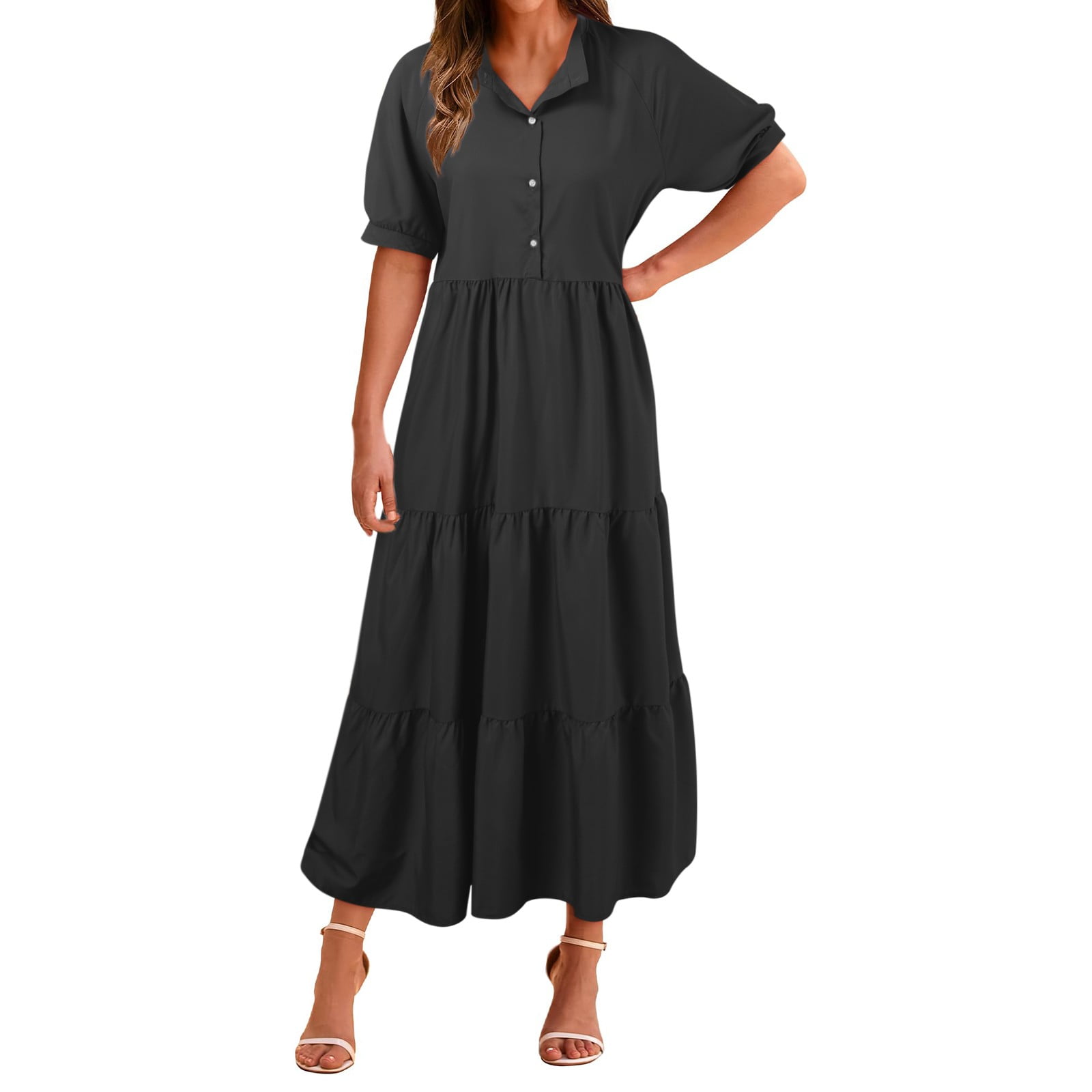 YUHAOTIN Easter Dress for Women Plus Size Long Summer Dresses 2024 Casual Short Sleeve Button Loose Fit Pleated Boho Flowy Swing Long Beach Sun Dress Party Dresses for Women 2024 Plus Size YUHAOTIN Easter Dress for Women Plus Size Long Summer Dresses 2024 Casual Short Sleeve Button Loose Fit Pleated Boho Flowy Swing Long Beach Sun Dress Party Dresses for Women 2024 Plus Size