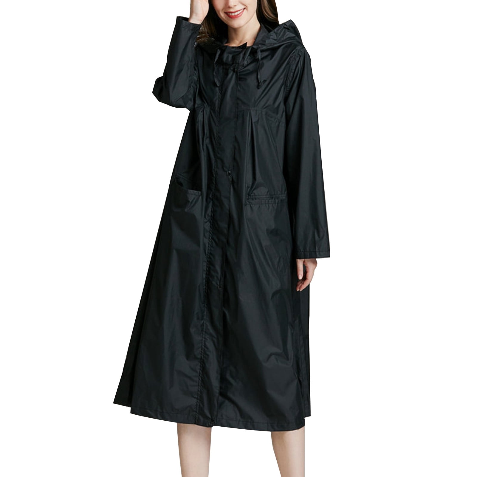 YUHAOTIN Emergency Poncho Ladies' Stylish Solid Color Fashion Raincoat ...
