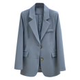 thumbnail image 1 of YUHAOTIN Female Jackets for Women Fashion Dressy Fall One Button Long Sleeve Regular Fit Suit Sport Coat Jacket Business Casual Lightweight Sport Coat Womens Blazer Jacket Short, 1 of 3