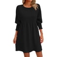 thumbnail image 1 of YUHAOTIN Female Short Dresses Formal Women's Midi Dress Long Sleeve Sleeve Shirred Bodice Floral Dress for Fall Party Beach Easter Dress for Women Plus Size a Line Plus Size Dress, 1 of 7