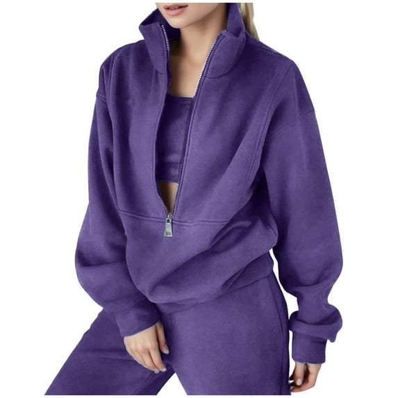 YUHAOTIN Female Sweatpants Set for Women Plus Size Women Two Piece Outfits Long Sleeve Top and Long Pants Sets 70S Outfits European Outfits for Women