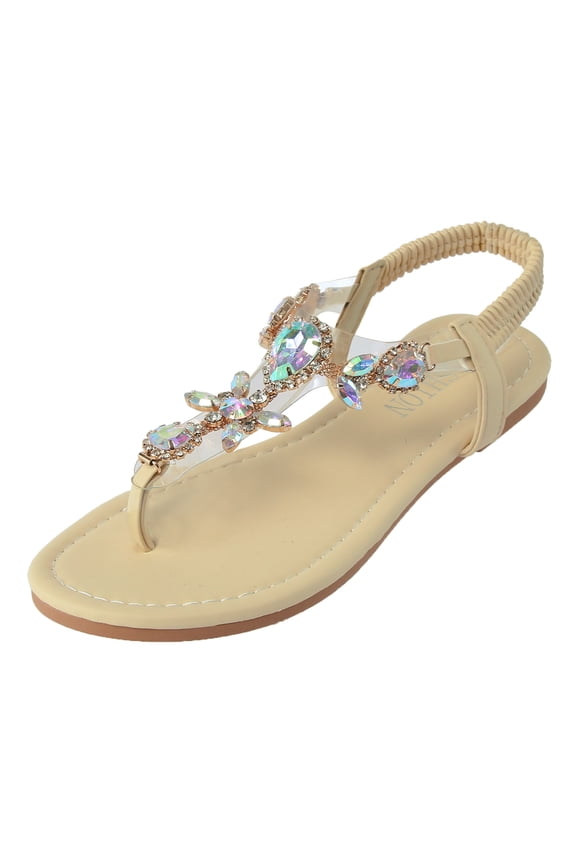 Female Walking Sandals Women Comfort Arch Support Ladies Fashion Summer Rhinestone Elastic Band Flat Flip Flops Outer Beach Sandals Womens Sandals Wide Width Gold Strappy Sandals Heels