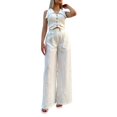 thumbnail image 1 of YUHAOTIN Female Women Pants Suits for Church Suit Women's Summer Sleeveless Short Vest Top Top with Loose Solid Color Trousers Two Plus Size Outfits for Women Rave Outfit for Women, 1 of 5